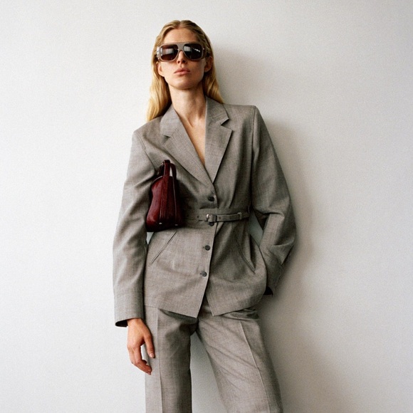 Zara NWT 100% wool belted blazer 8483/711 - Picture 5 of 13